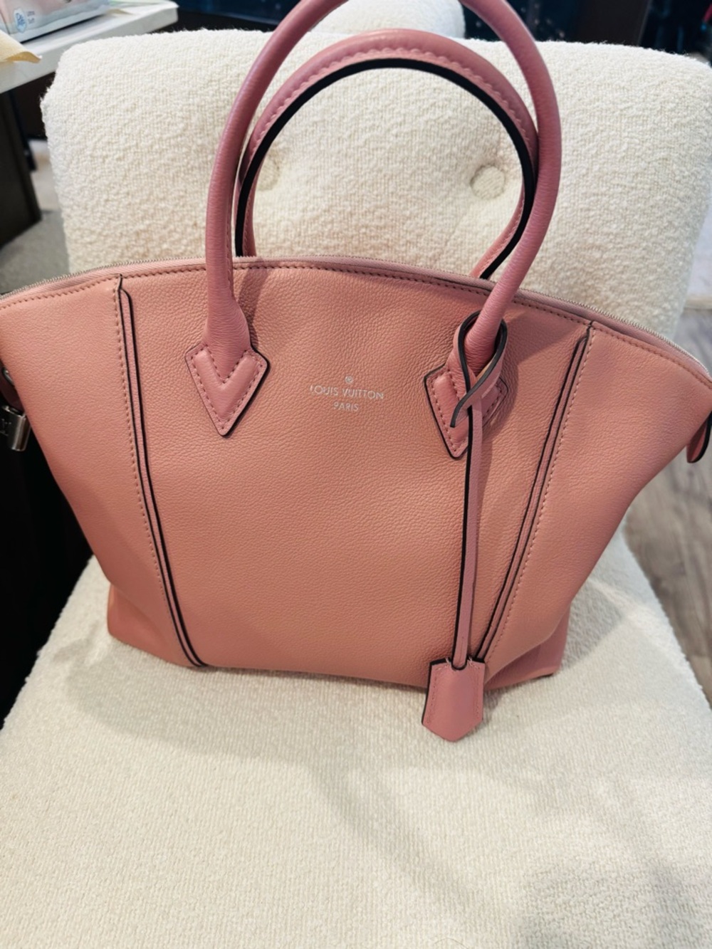 Louis Vuitton Veau Cachemire SoftLockit PM in Magnolia Pink